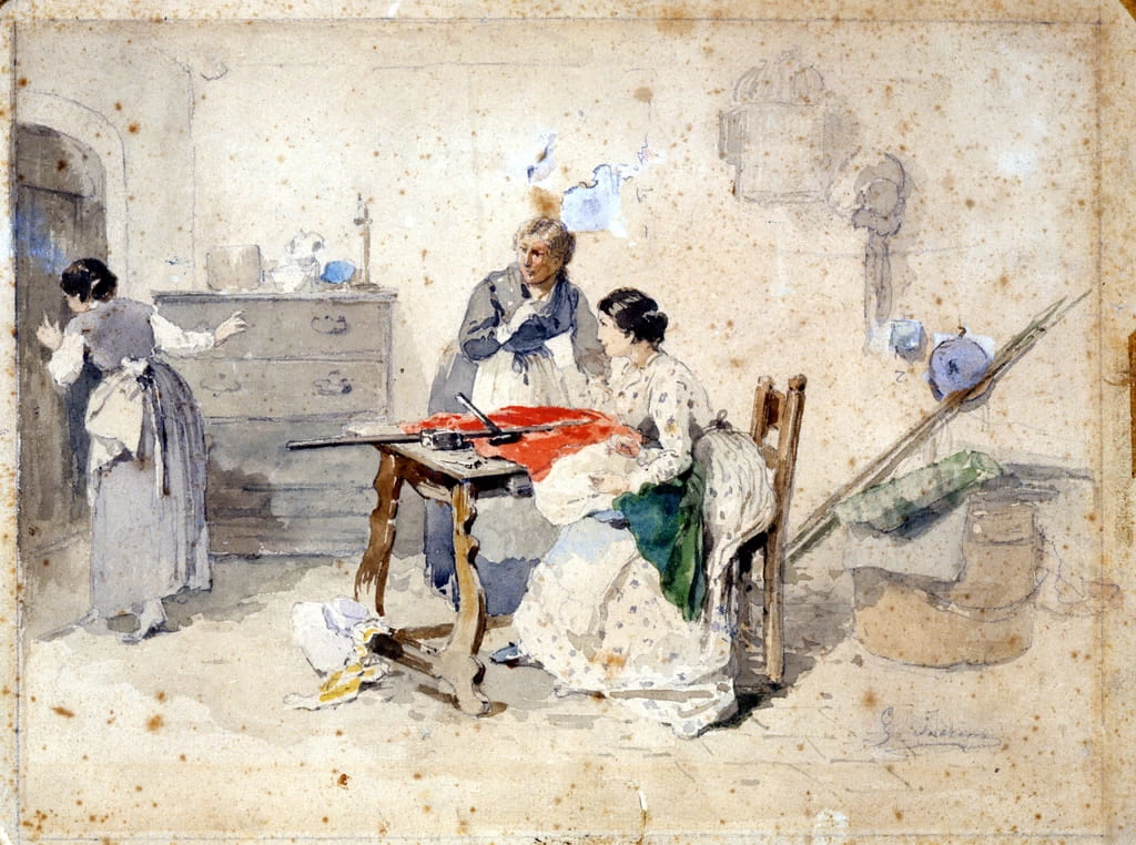 Le donne milanesi fanno il tricolore italiano - Civico Museo del Risorgimento, Milano